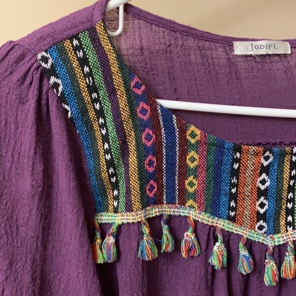 Jodifl Boho Lace tassel top purple S/M - Picture 5 of 9